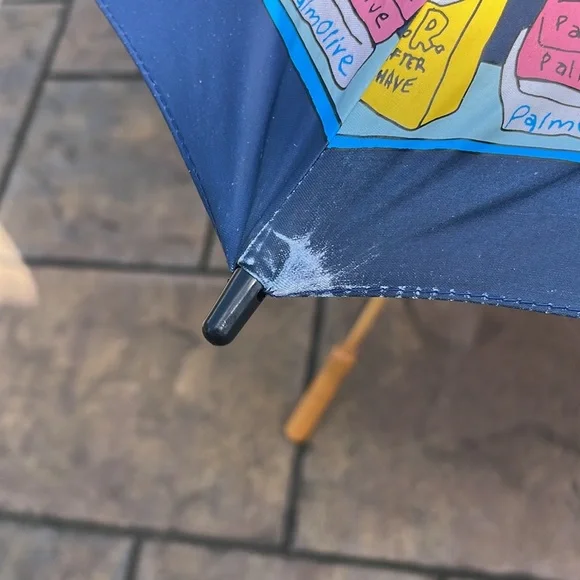 Navy Vintage Wooden Umbrella Drugstore Fun